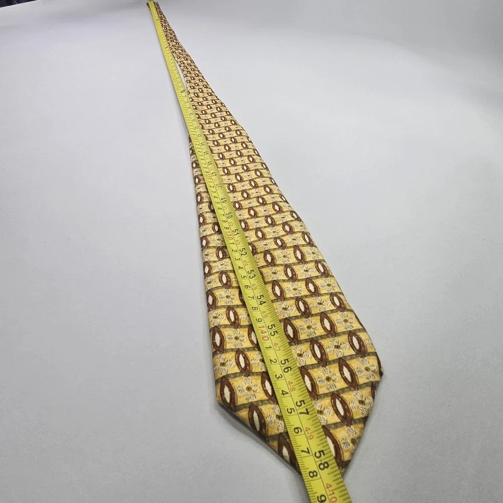 Robert Talbott Studio Tie Men's Standard Yellow Floral Geometric Silk Acetate US